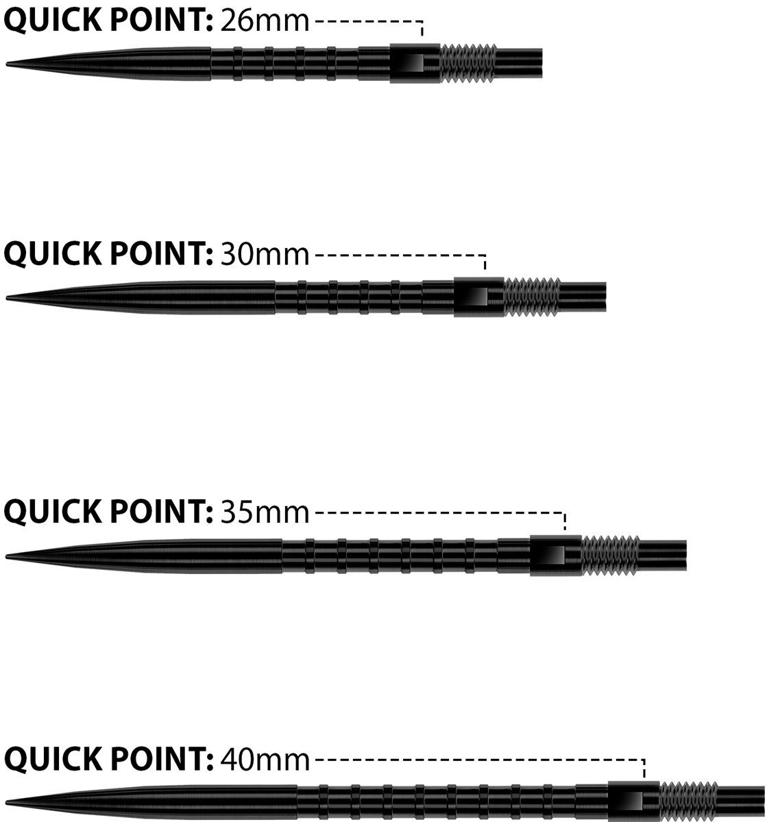 Harrows Quick Points Heavy Metal Grip 26/30/35/40 mm Silver/Black/Gold Wechselspitzen