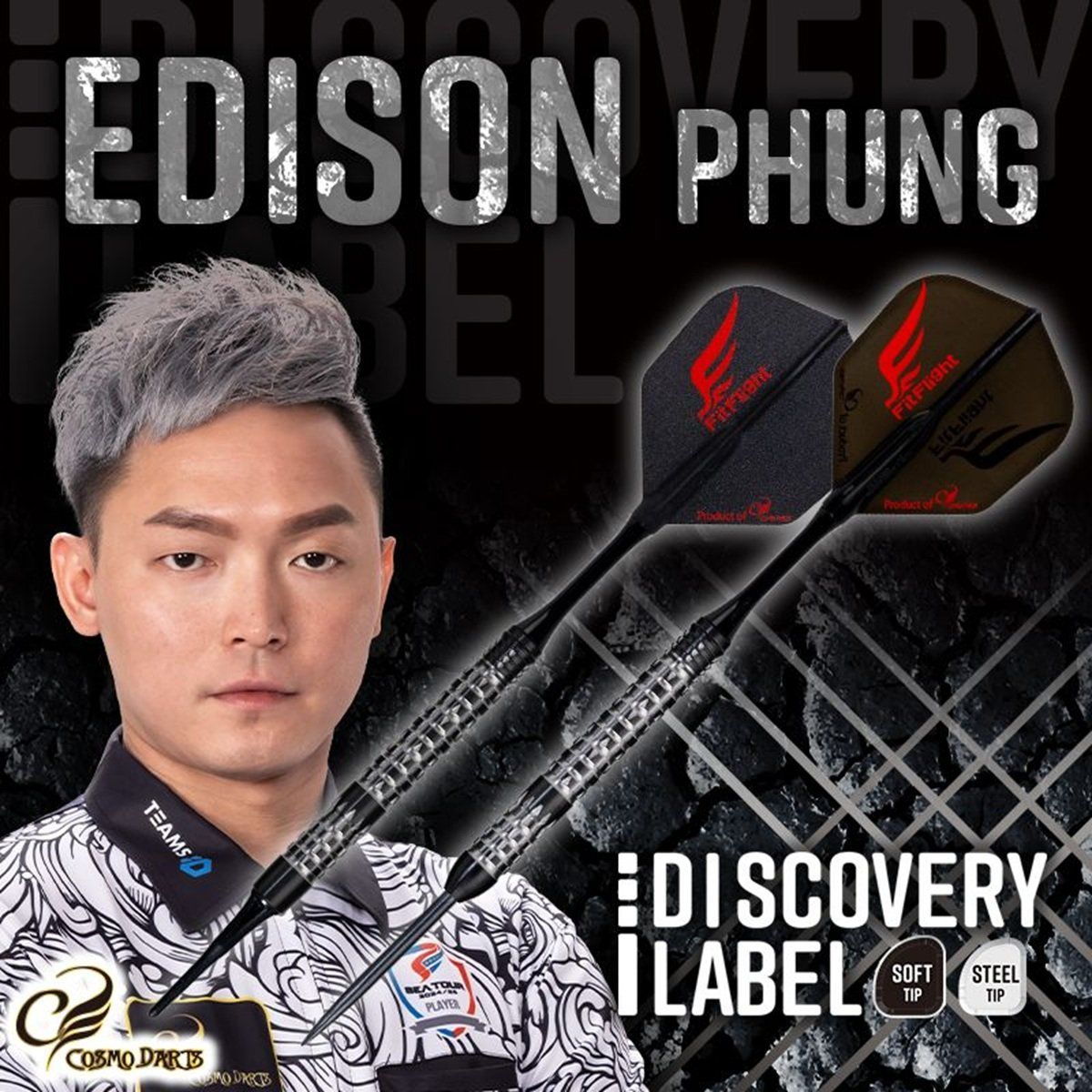 Cosmo Darts Discovery Label Edison Phung Freccette Steel Tip 21 Grammi Steeldarts