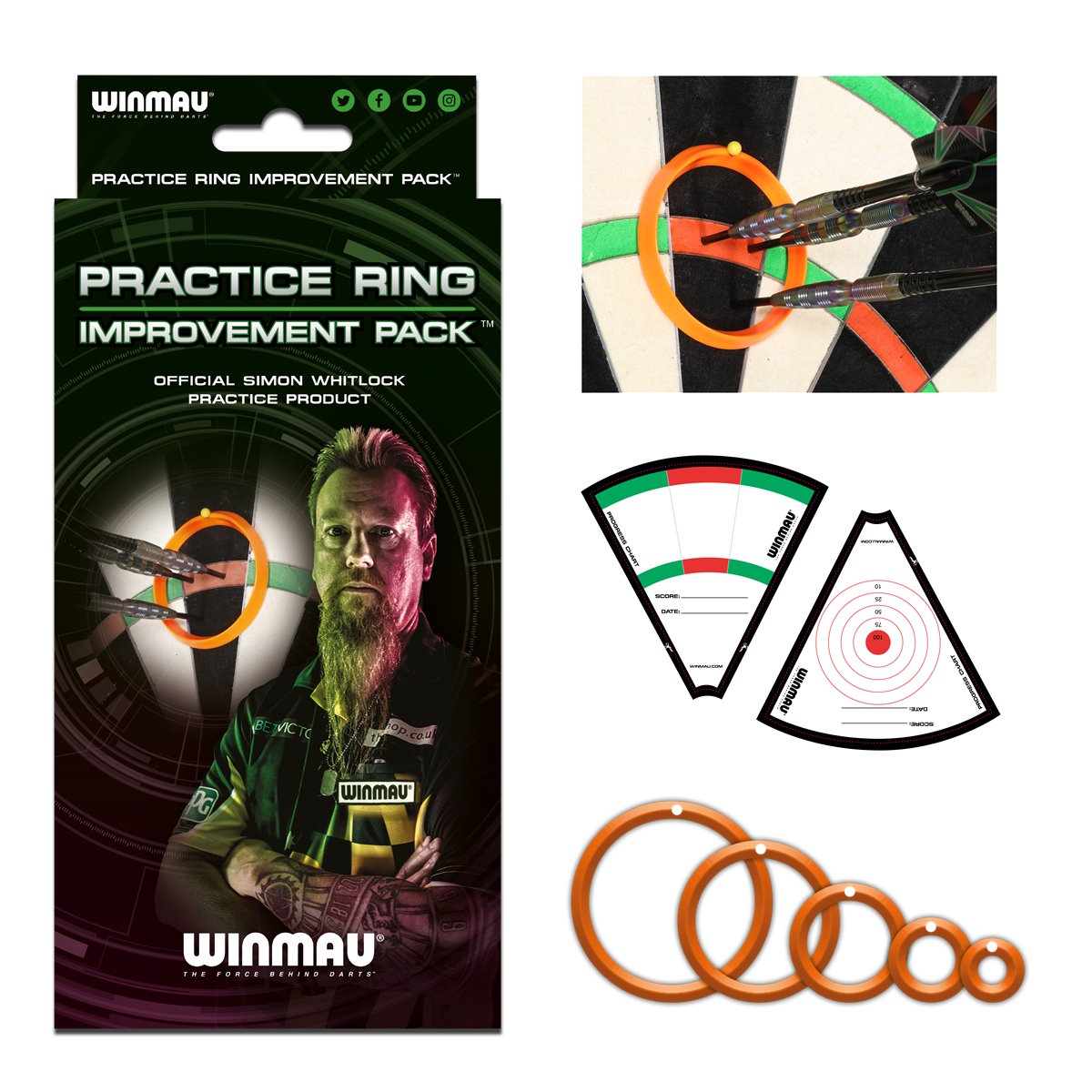 Winmau Simon Whitlock Training Ringe Practice Rings W8415