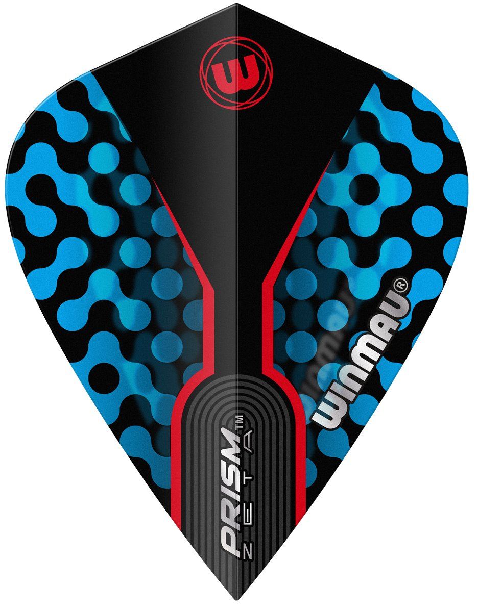 WINMAU Prism Zeta PDC Dart-Flüge - 1 Satz (3 Flüge), Blau/weiß, Aus 100-Mikron-Folie, Für Optimale Flugbahn