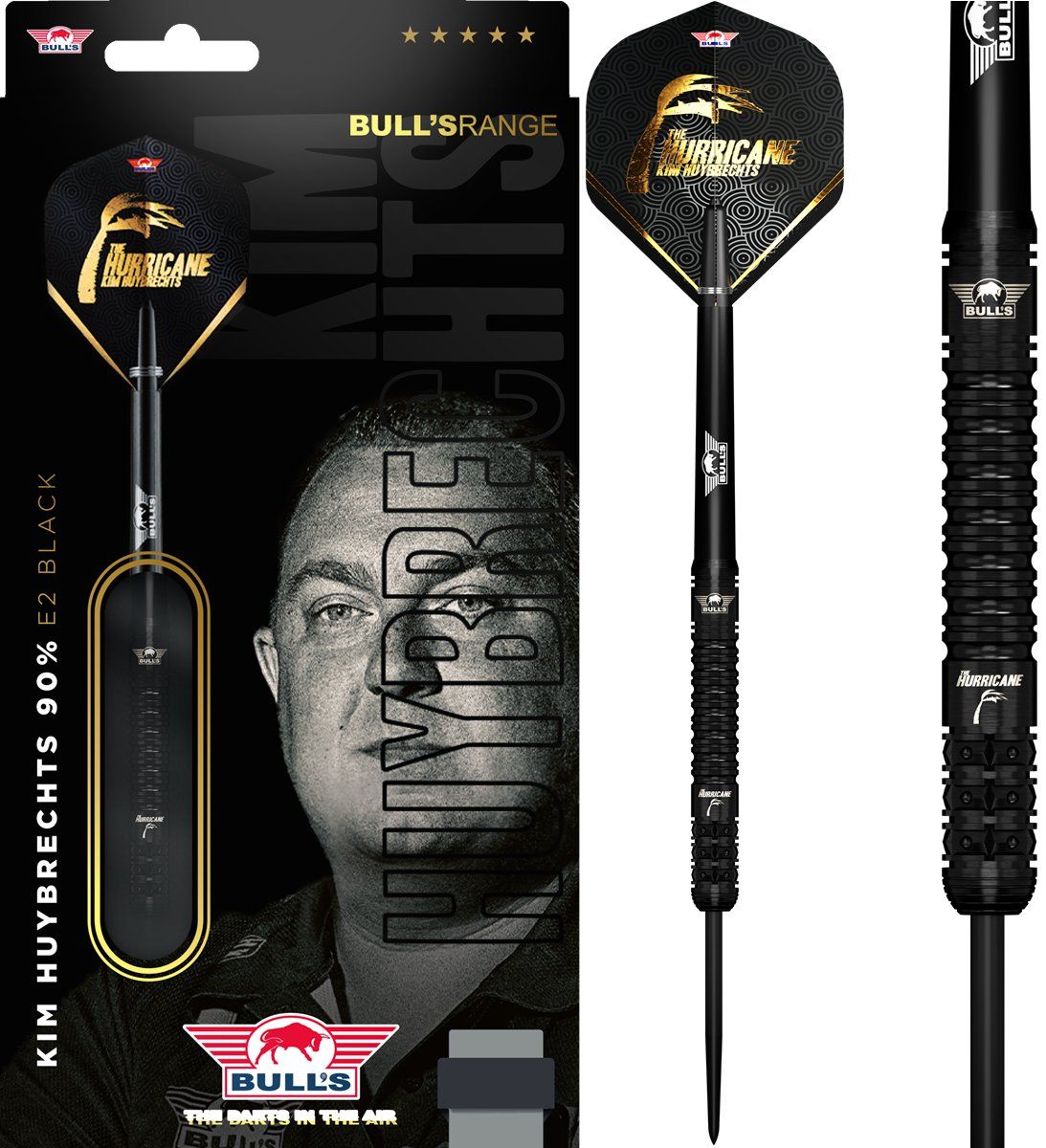 Bull´s Kim Huybrechts E2 Full Black 90% Steeldarts 23/25 Gram Steeldarts