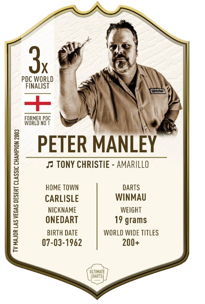 Ultimate Card Immortals Peter Manley Dart Karte 37 x 25 cm Fanshop