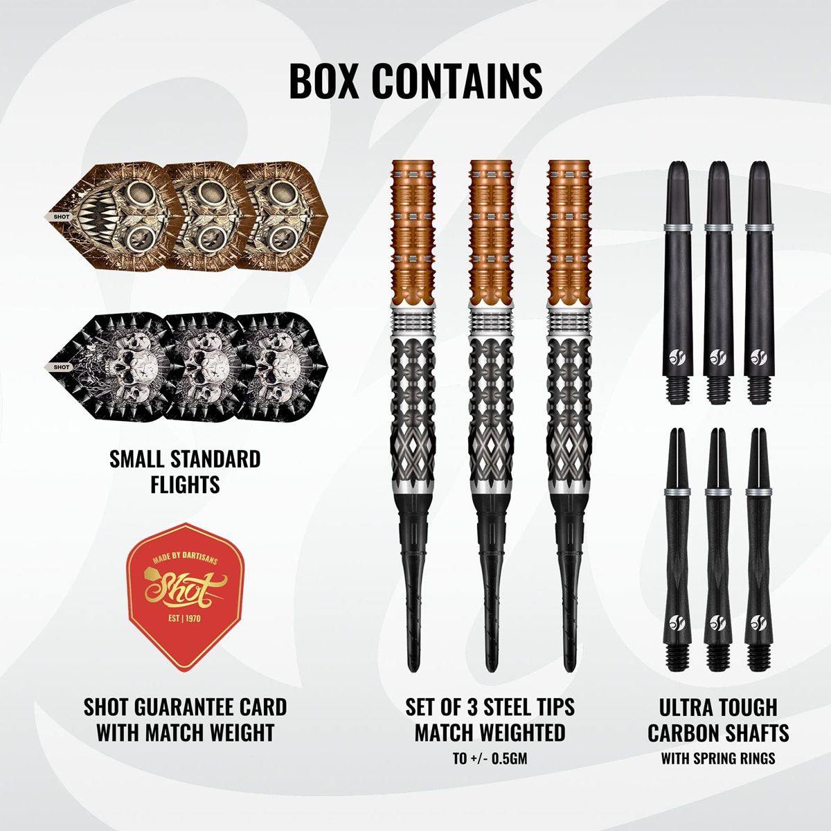 Shot! Gnarly Gnasha 95% Tungsten Softdarts 20 Gramm Softdarts