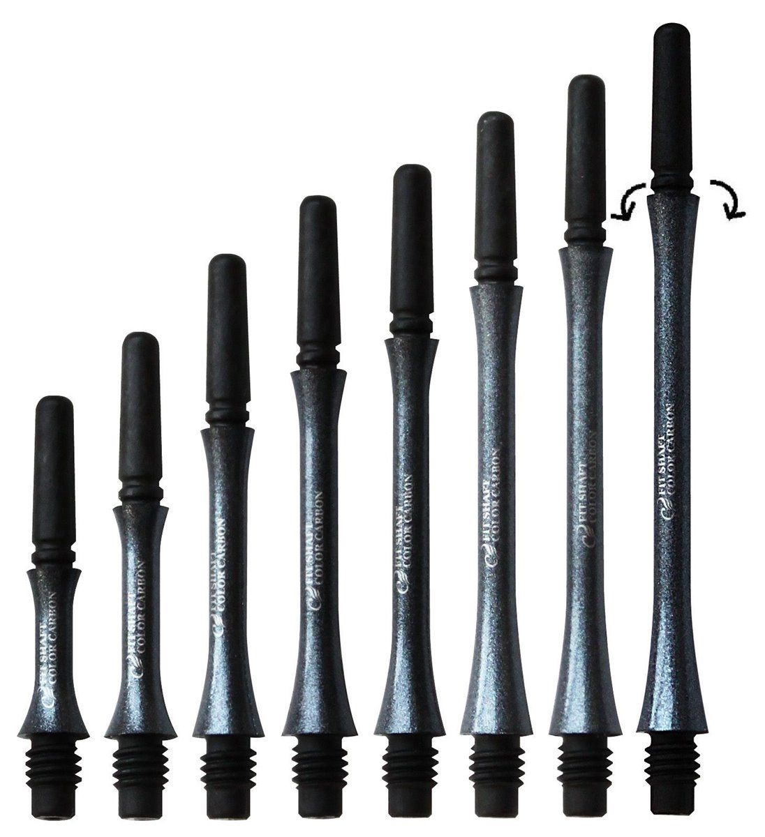 Cosmo Darts Carbon Fit Shafts Slim Pearl Black Spinning Shafts