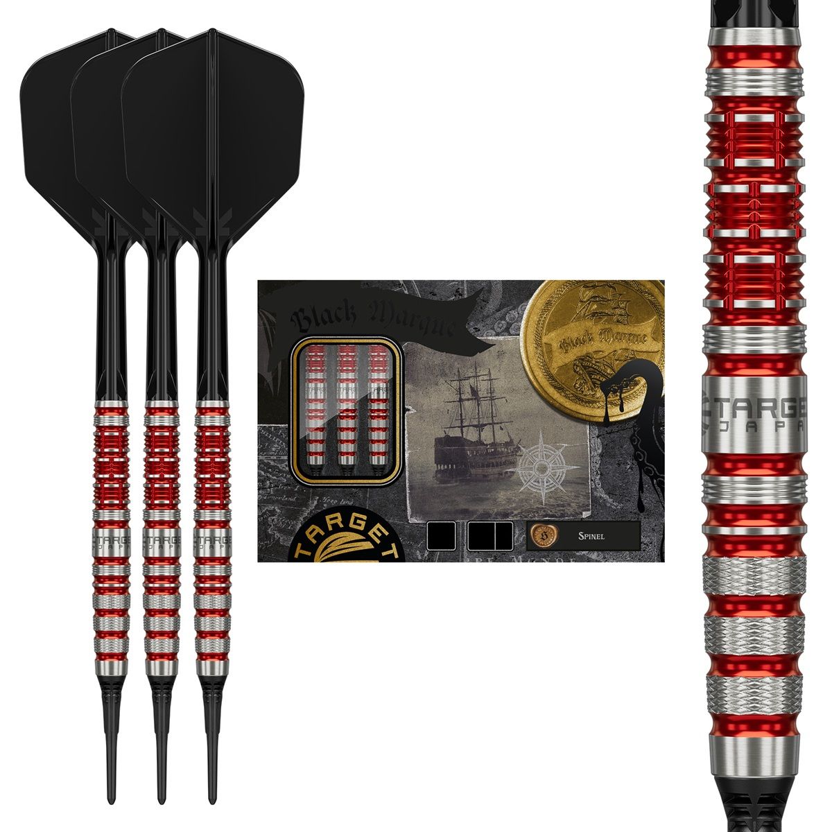 Target Black Marque Spinel 90% 2BA Softdarts 21,5 Gramm Softdarts