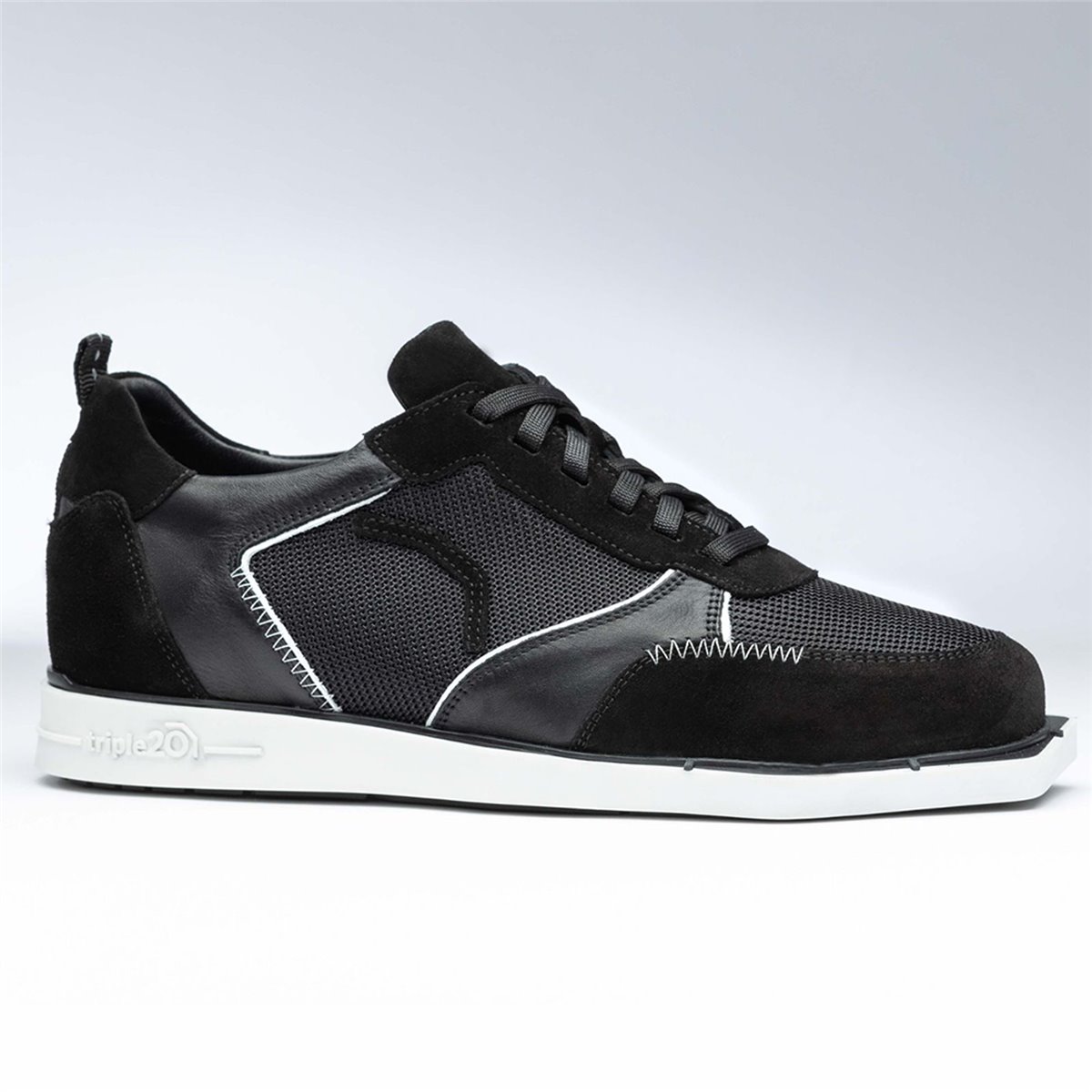 Triple20 Dartschuhe Textil Leder Schwarz Weiß Dartschuh