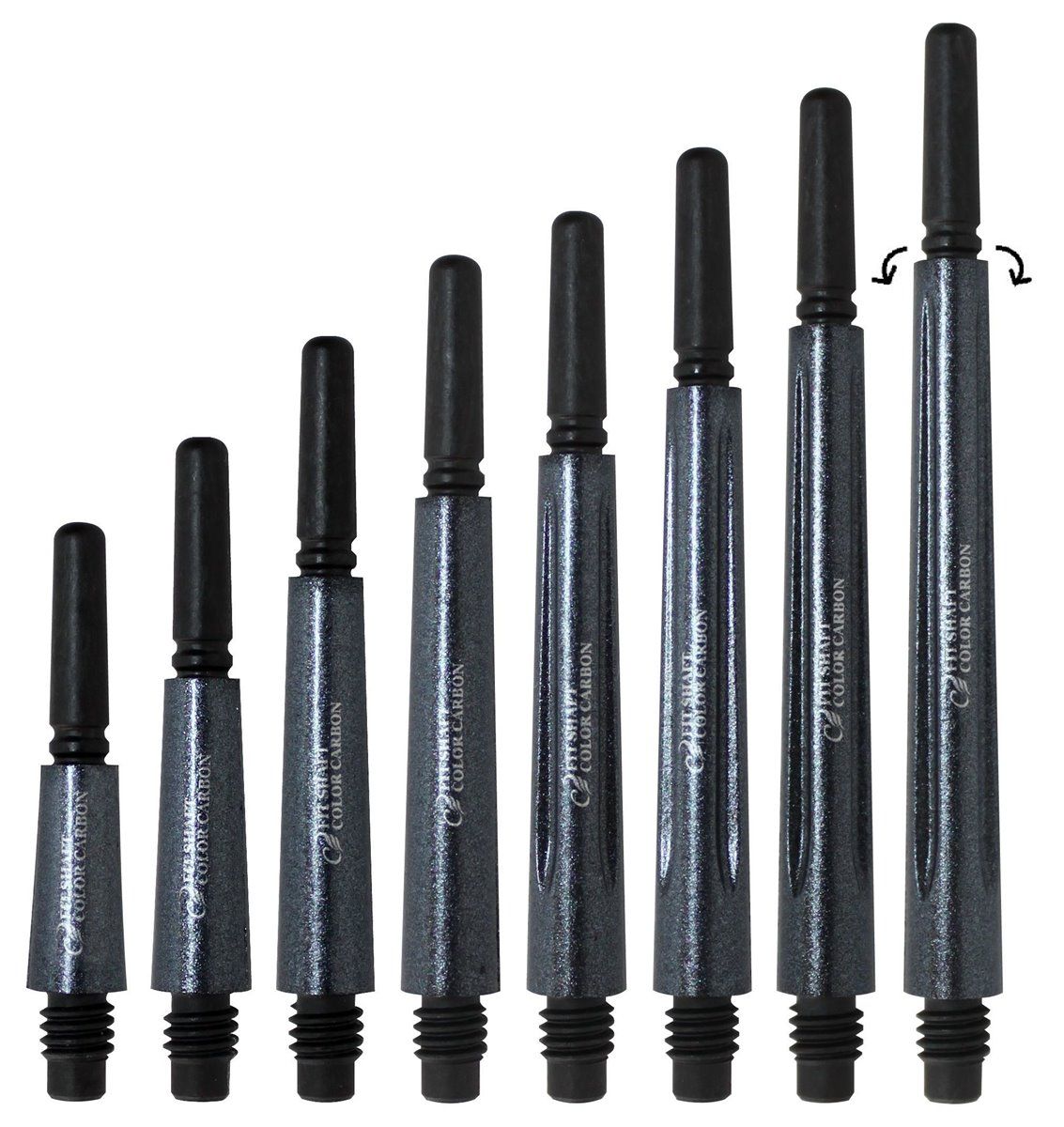 Cosmo Darts Carbon Fit Shafts Pearl Black Spinning Shafts