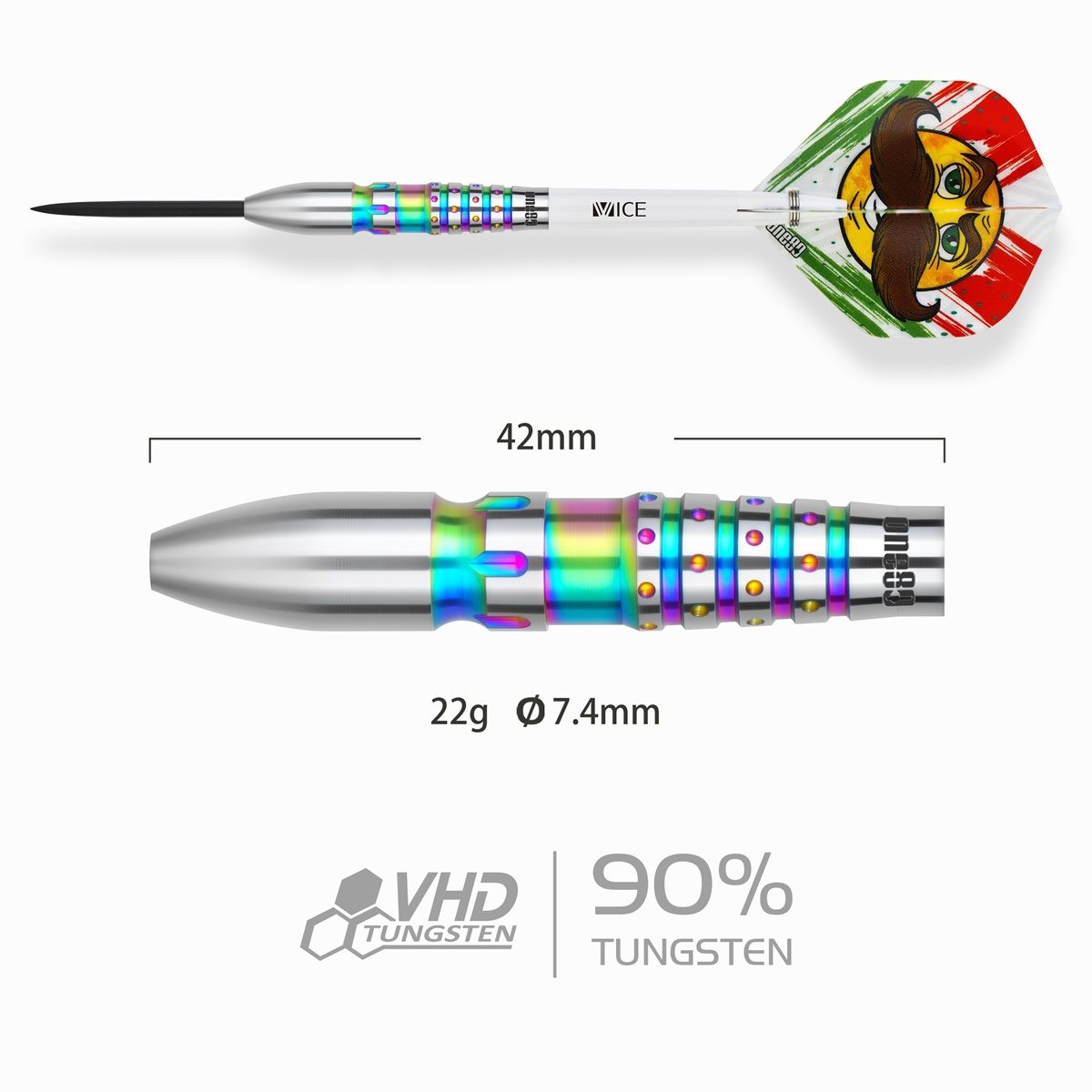 ONE80 Mamo Massimo V2 90% Steeldarts 22 Gramm Steeldarts