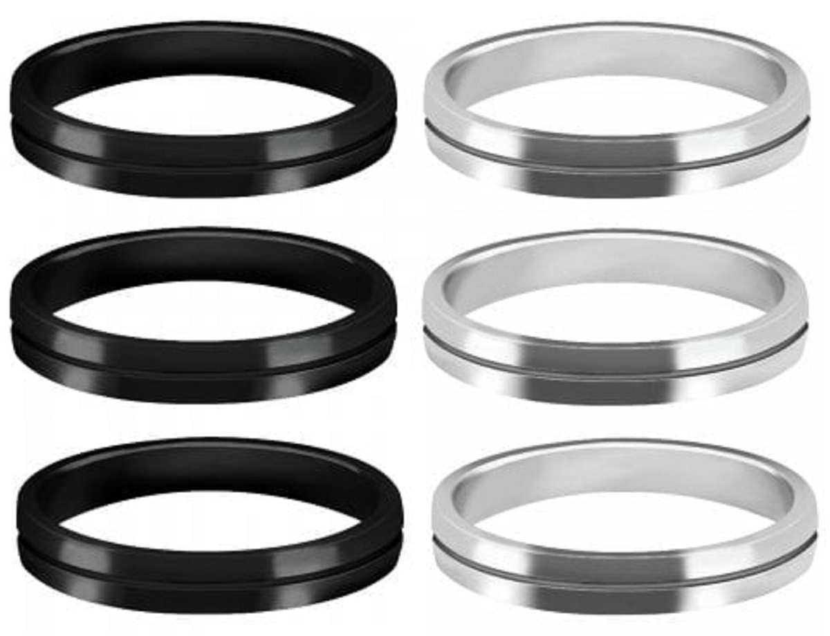 Mission SLock Shaft Rings Aluminium schmal schwarz silber Ringe M00003xx