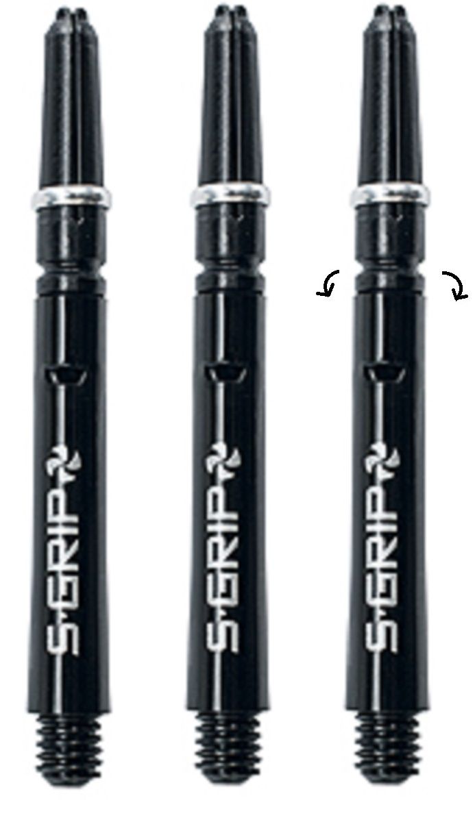 Harrows Supergrip Carbon Aste Per Freccette – Set Da 3 Pezzi (Medium) – Colore Nero