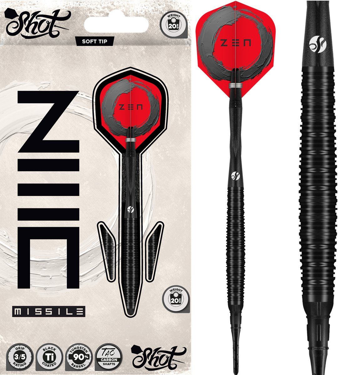 Shot! Zen Missile 90% Tungsten Softdarts 20 Gramm Softdarts