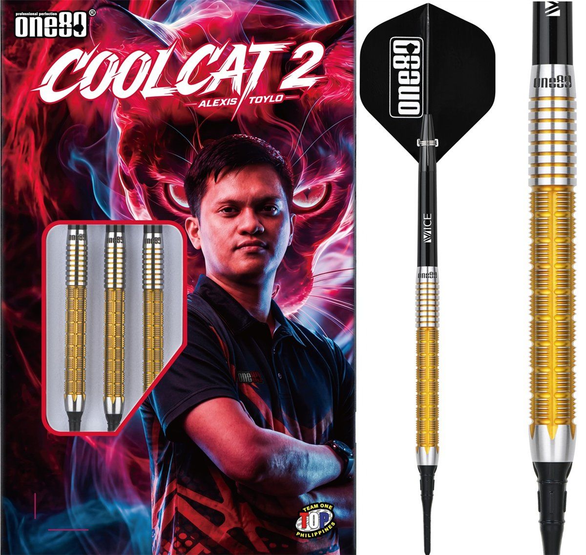 ONE80 Alexis Toylo Signature V2 90% Softdarts 21 Gramm Softdarts