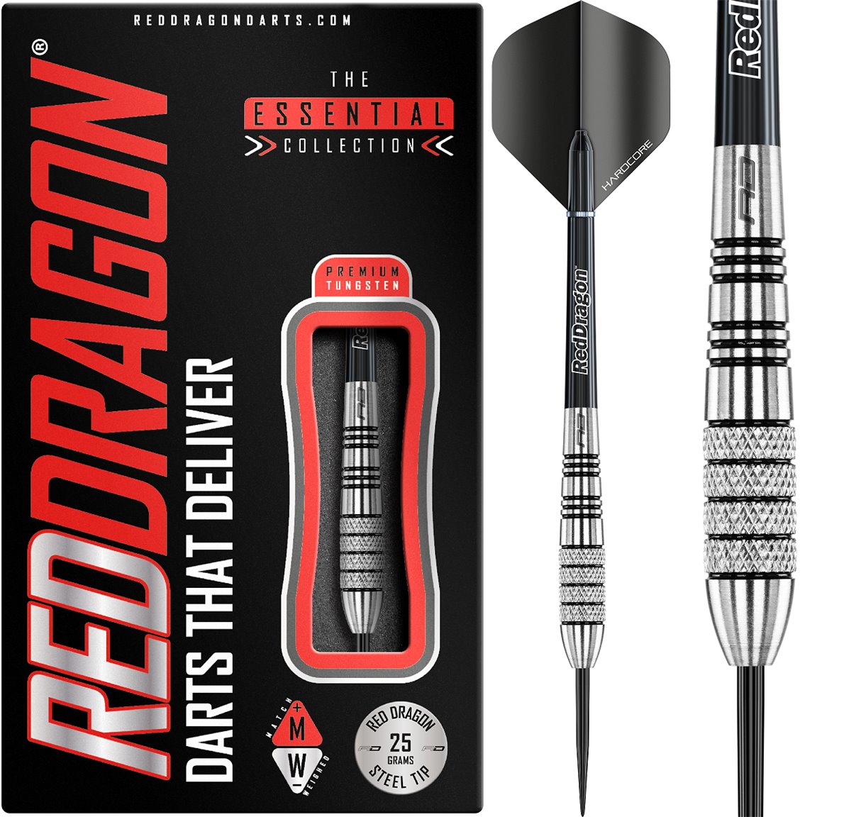 RED DRAGON - Sidewinder: Steeltip Tungsten Fléchettes Professional - 27  grammes