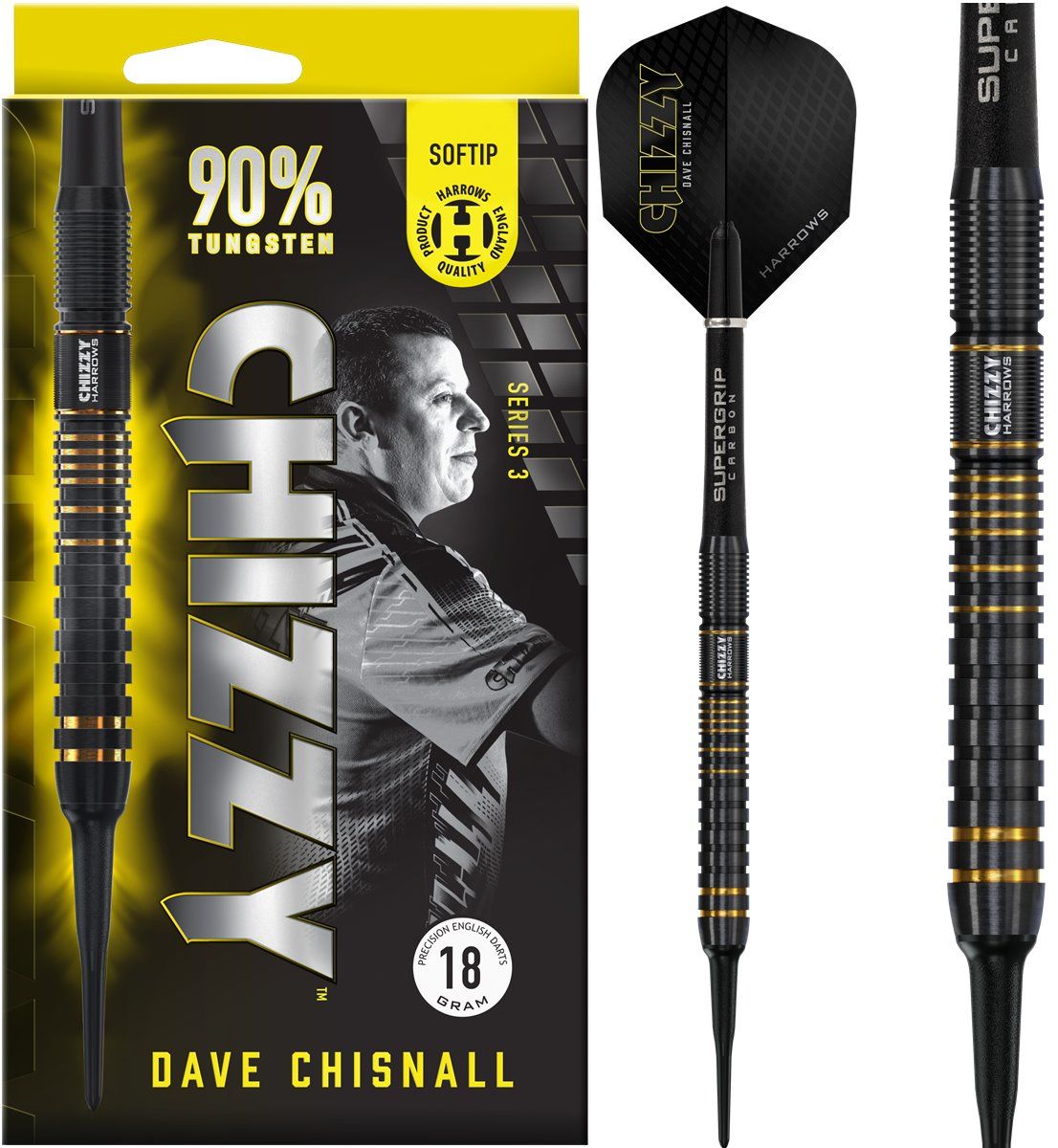 Harrows Dave Chizzy Chisnall G3 90% Softdarts 18/20 Gram Softdarts