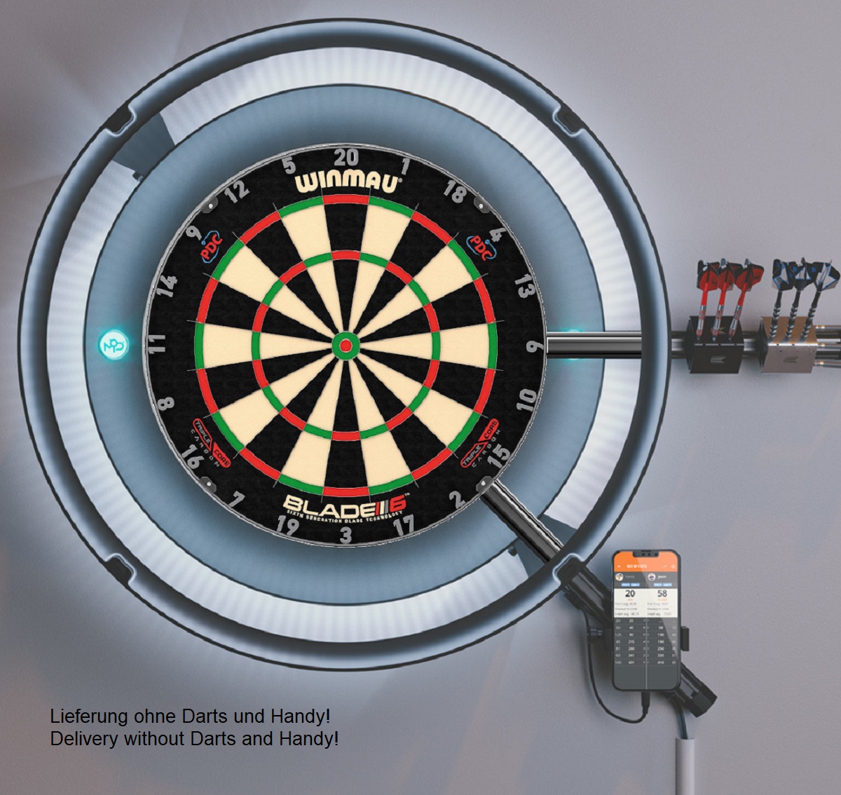 Luxus LED Dart Starter Set MOD + Marken Dartboard Bristle Board Bristle Board MOD System