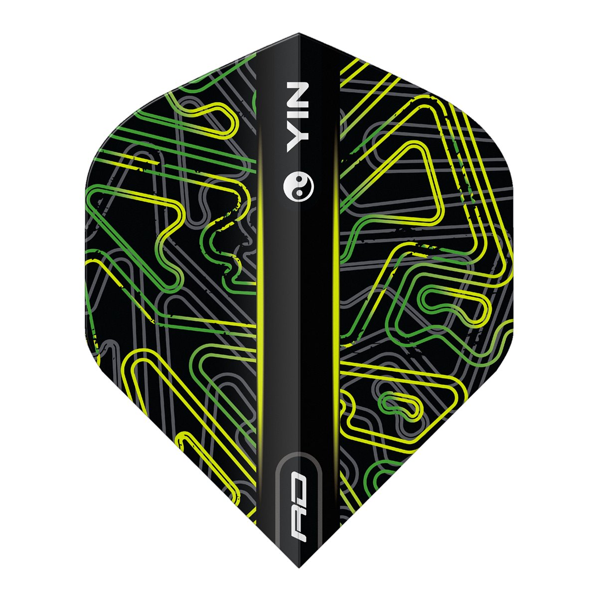 Reddragon Hardcore Yin Yang Green & Black Dart Flights Standard Flights