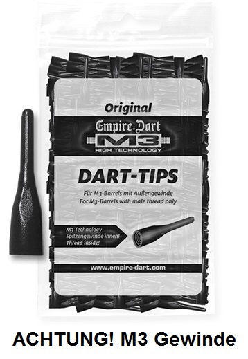 Dart M3 Dart-Spitzen schwarz (50 Stück) kurz Soft Dart Spitzen M3