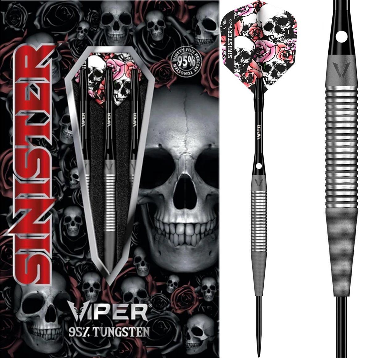 Viper Sinister S1 Sandblasted Shark Grip 95% Steeldarts 22/24/26 Gram Steeldarts