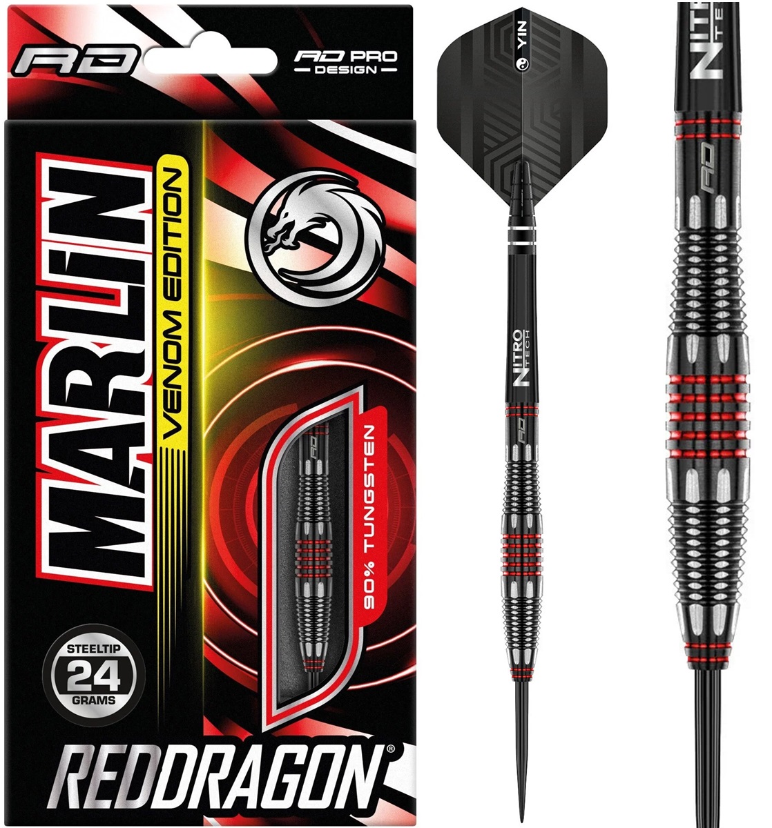 Reddragon Marlin Venom 90% Steeldarts 24/26 Gramm Steeldarts