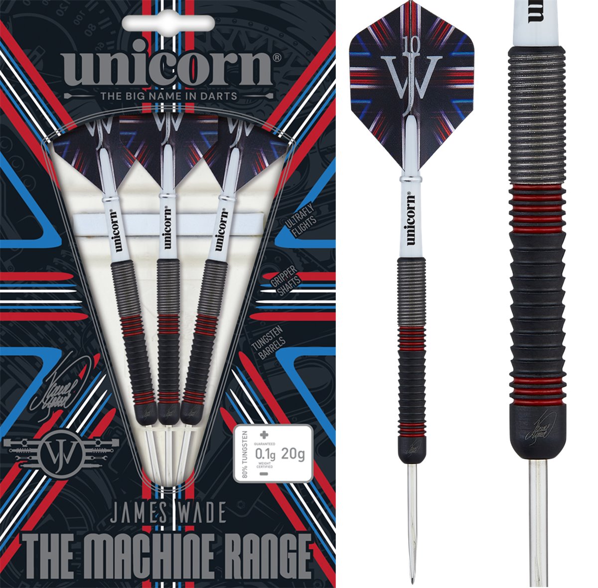 Unicorn James Wade Machine 80 Steeldarts 20/22/24 Gramm Steeldarts