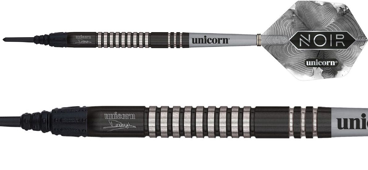 B-Ware Retoure Schlitz in Verpackung Unicorn Noir Dimitri van den Bergh 70% Softdart 18 Gramm E-Dart Softdarts
