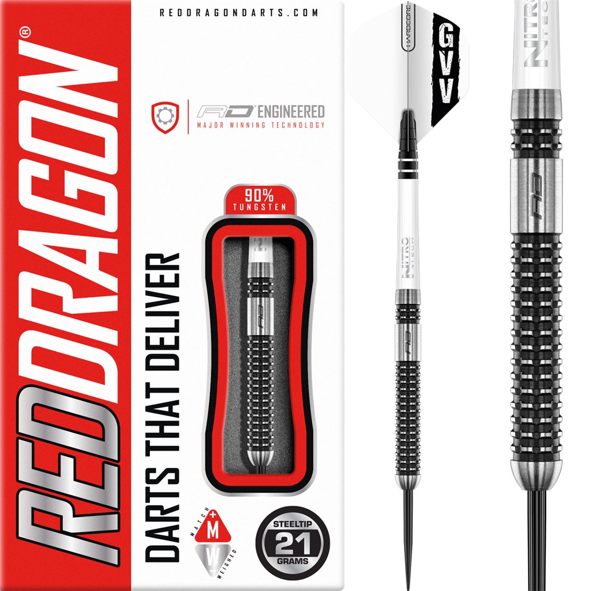 RedDragon Gian van Veen Axis SE 90% Steeldarts 21/23 Gramm Steeldarts