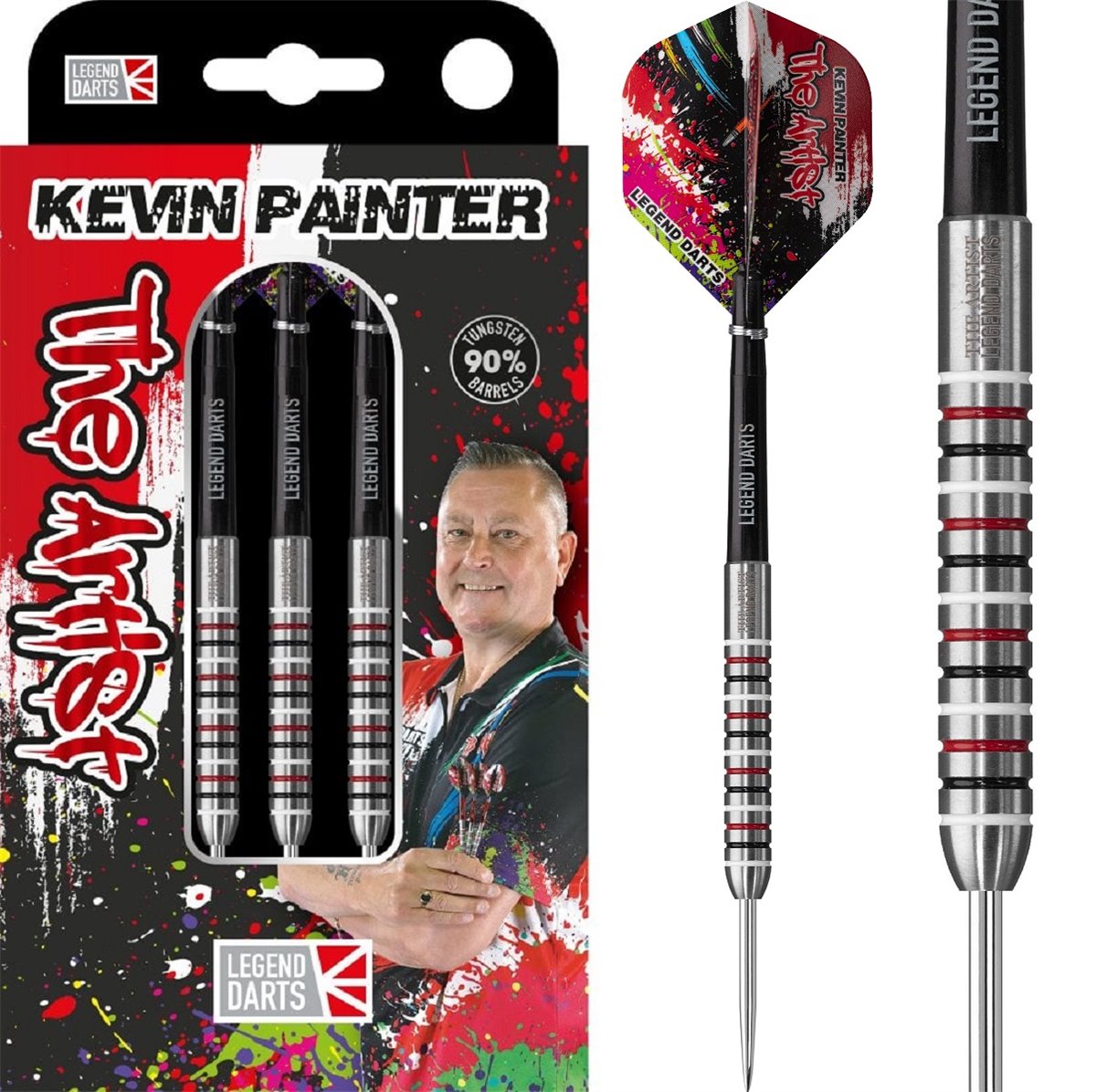 Legend Darts The Artist Kevin Painter Ringed Steeldarts 22/24 Gramm Steeldarts