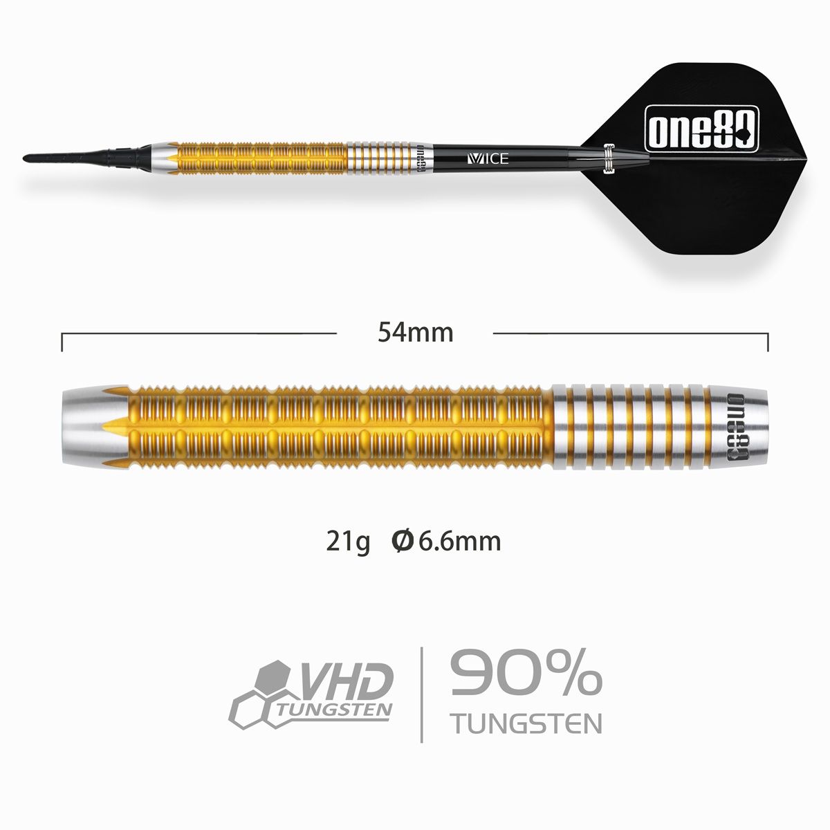 ONE80 Alexis Toylo Signature V2 90% Softdarts 21 Gramm Softdarts