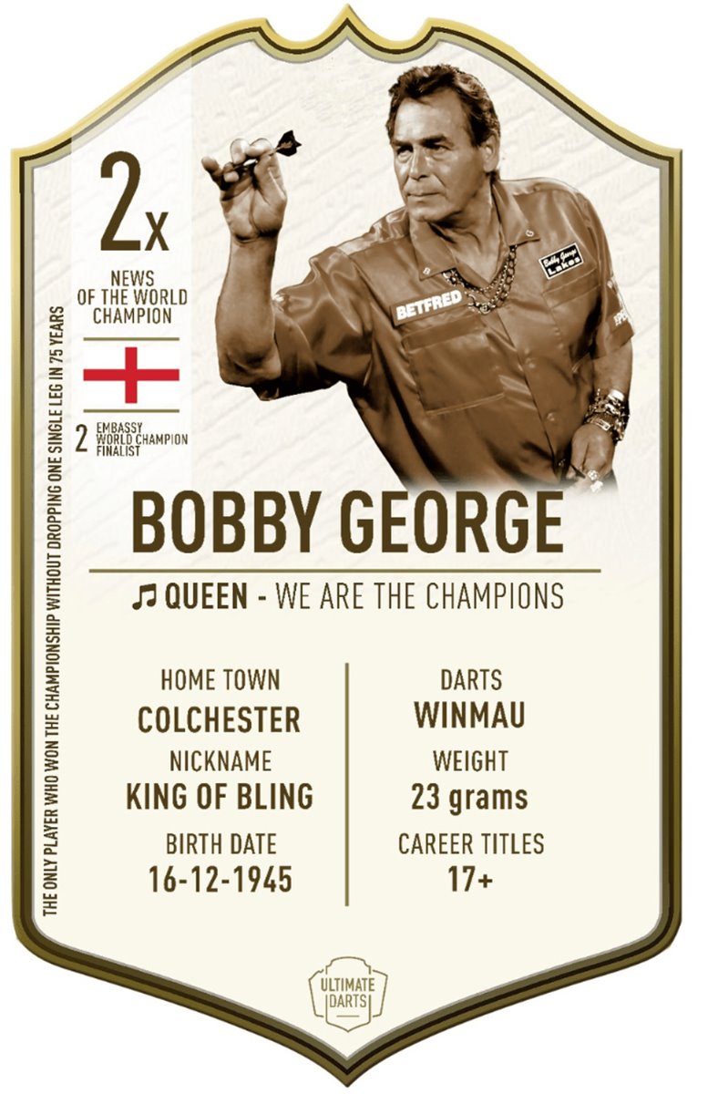 Ultimate Card Immortals Bobby George Dart Karte 37 x 25 cm Fanshop