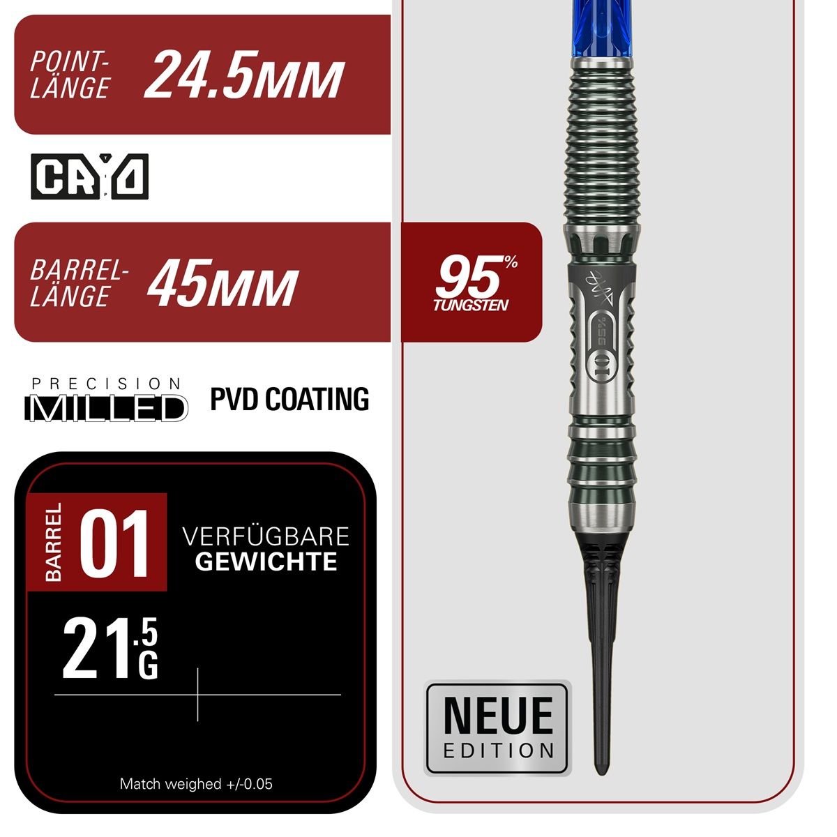 Target Rising Sun Gen 10.5 95% 2BA Softdarts 21,5 Gramm Softdarts