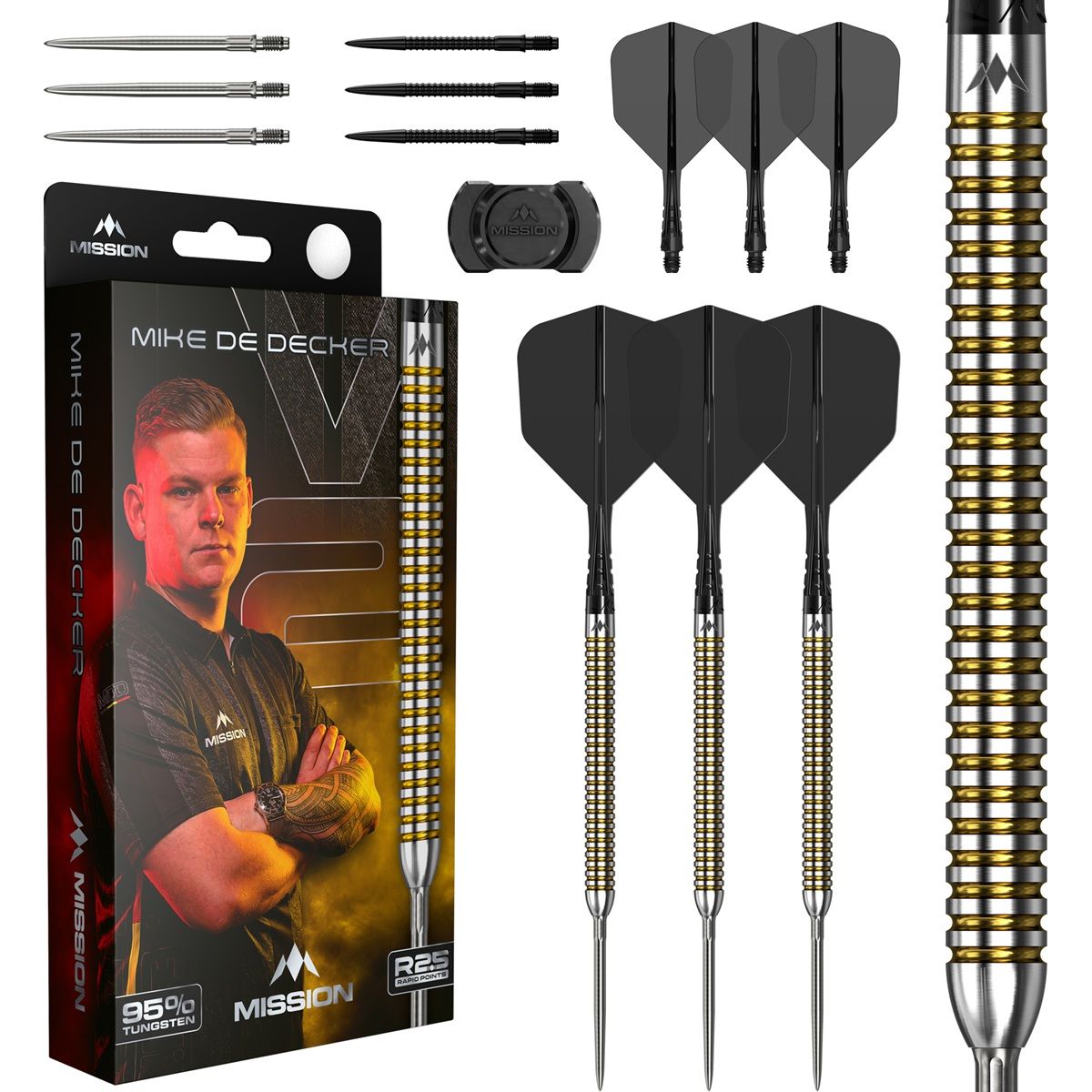Mission Mike De Decker V2 RP 95% Steeldarts 22/24 Gramm Steeldarts