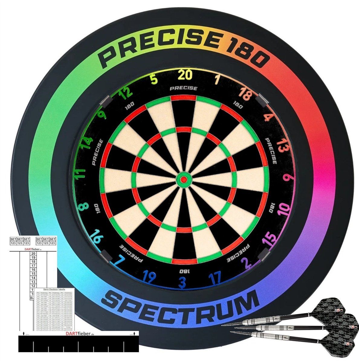 Precise180 Endorphine Steel Dartboard Starter Set Bristle Board