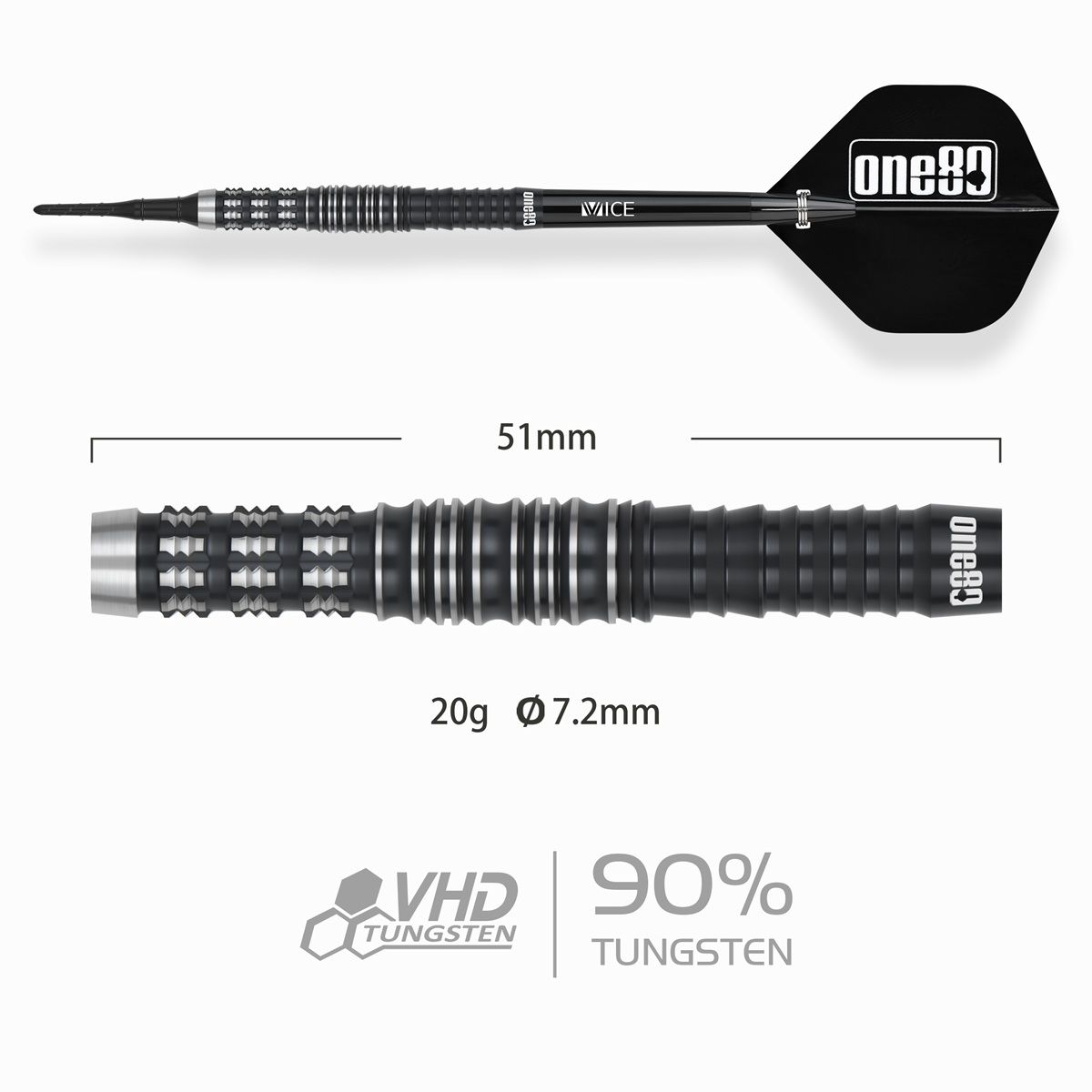 ONE80 Luo Zhuolun Sniper 90% Softdarts 20 Gramm Softdarts
