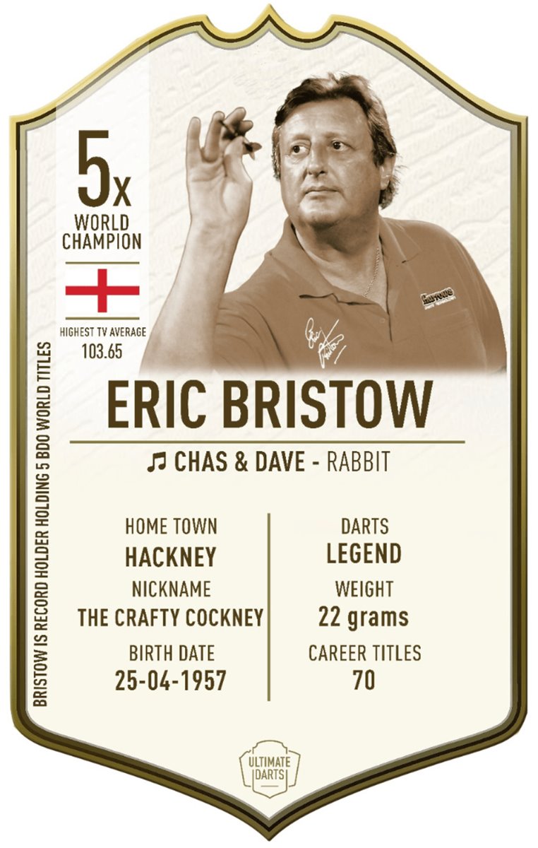 Ultimate Card Immortals Eric Bristow Dart Karte 37 x 25 cm Fanshop
