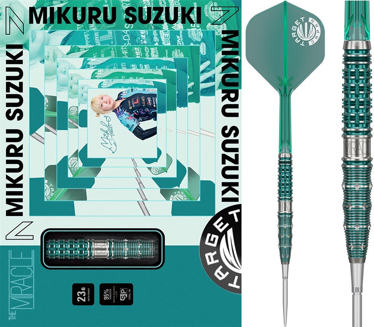 Target Mikuru Suzuki The Miracle Gen7 95% Swiss Points Steeldarts 23/25 Gram Steeldarts