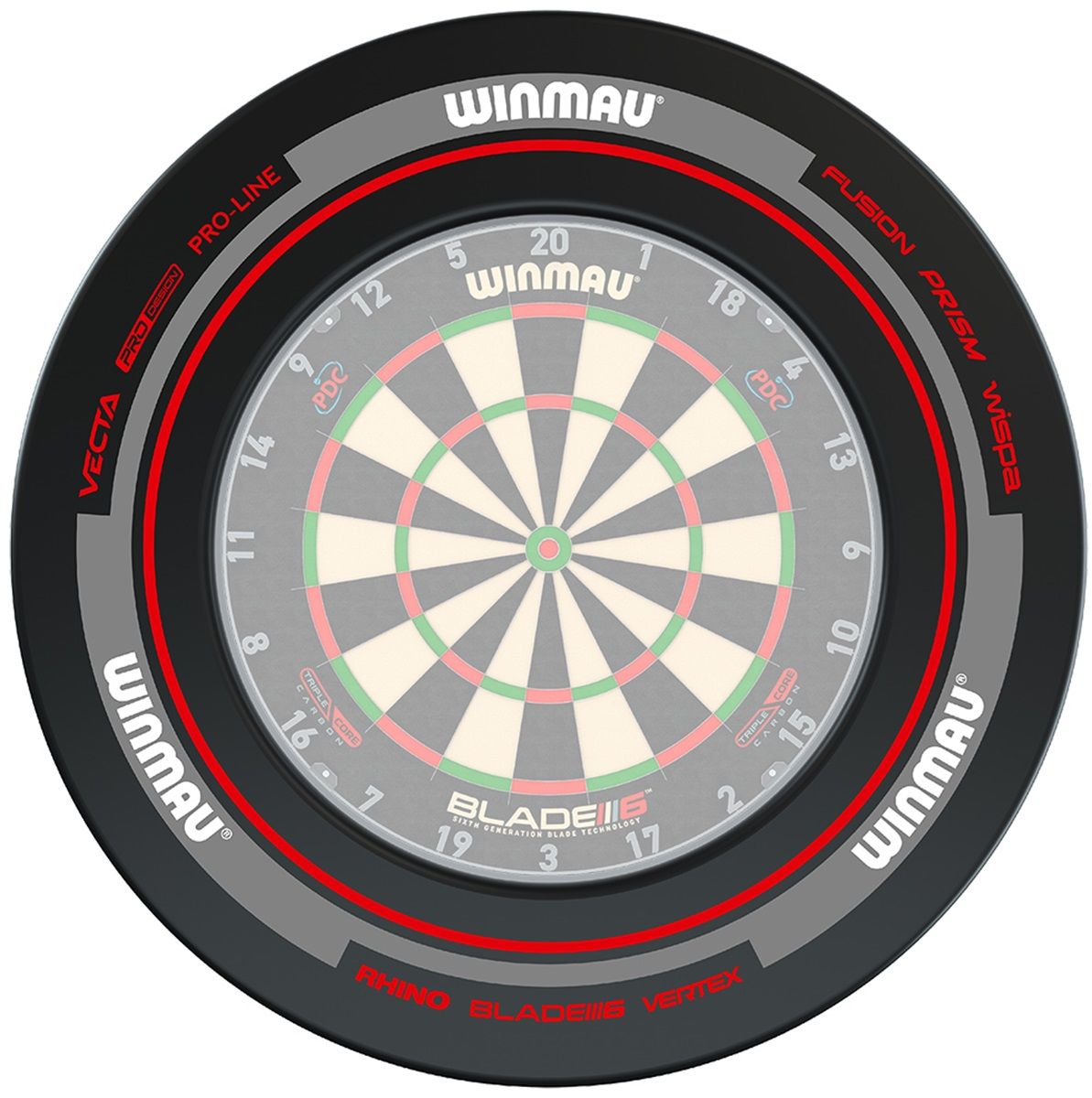 1 tlg. Winmau Advance Schwarz(Rot Catchring Dart Surround Auffangring