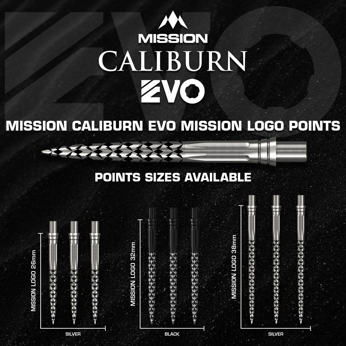 Mission Point Logo Mission EVO Point Mission Logo Silber/Schwarz 26/32/38 mm EVO-System ...