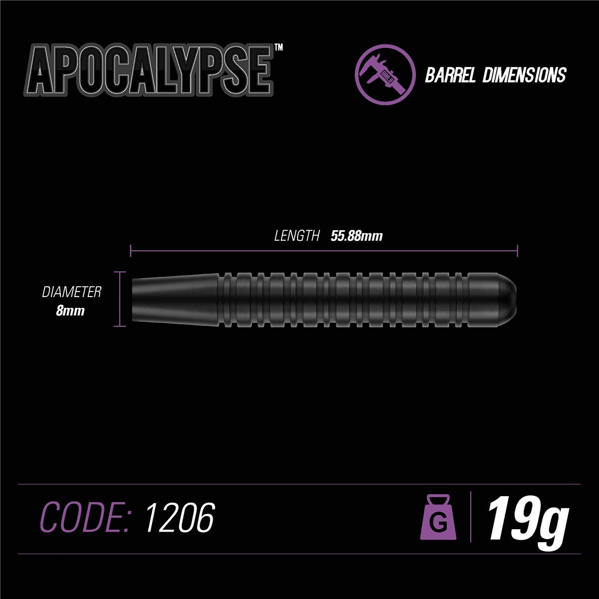 Steeldart Winmau Steeldarts "APOCALYPSE" 1206 19/21 g Steeldarts