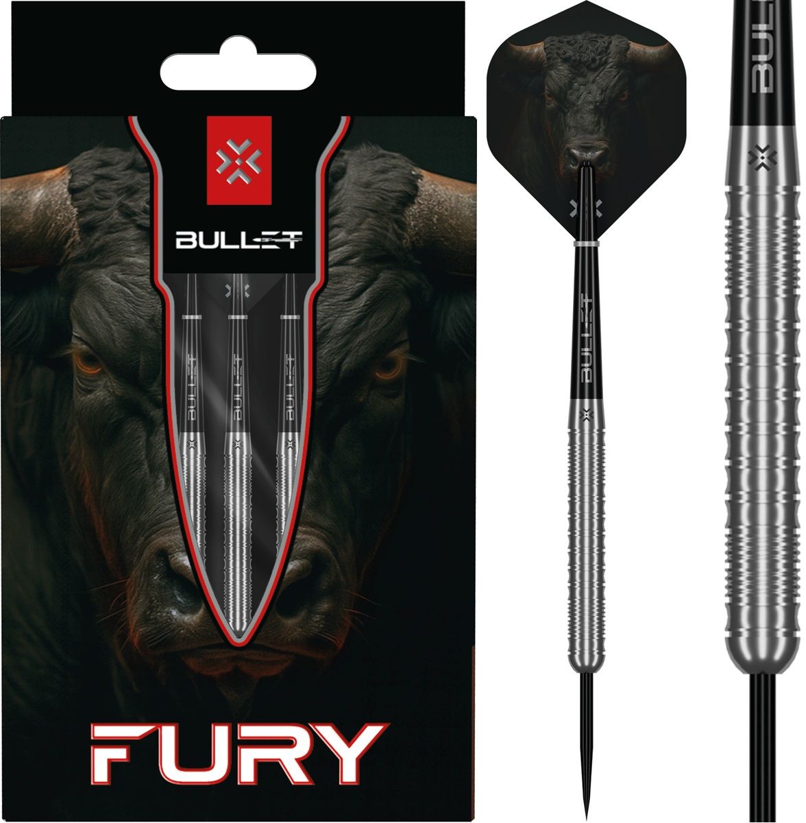 Bullet Fury 90% Steeldarts 22/24/26 Gramm Steeldarts
