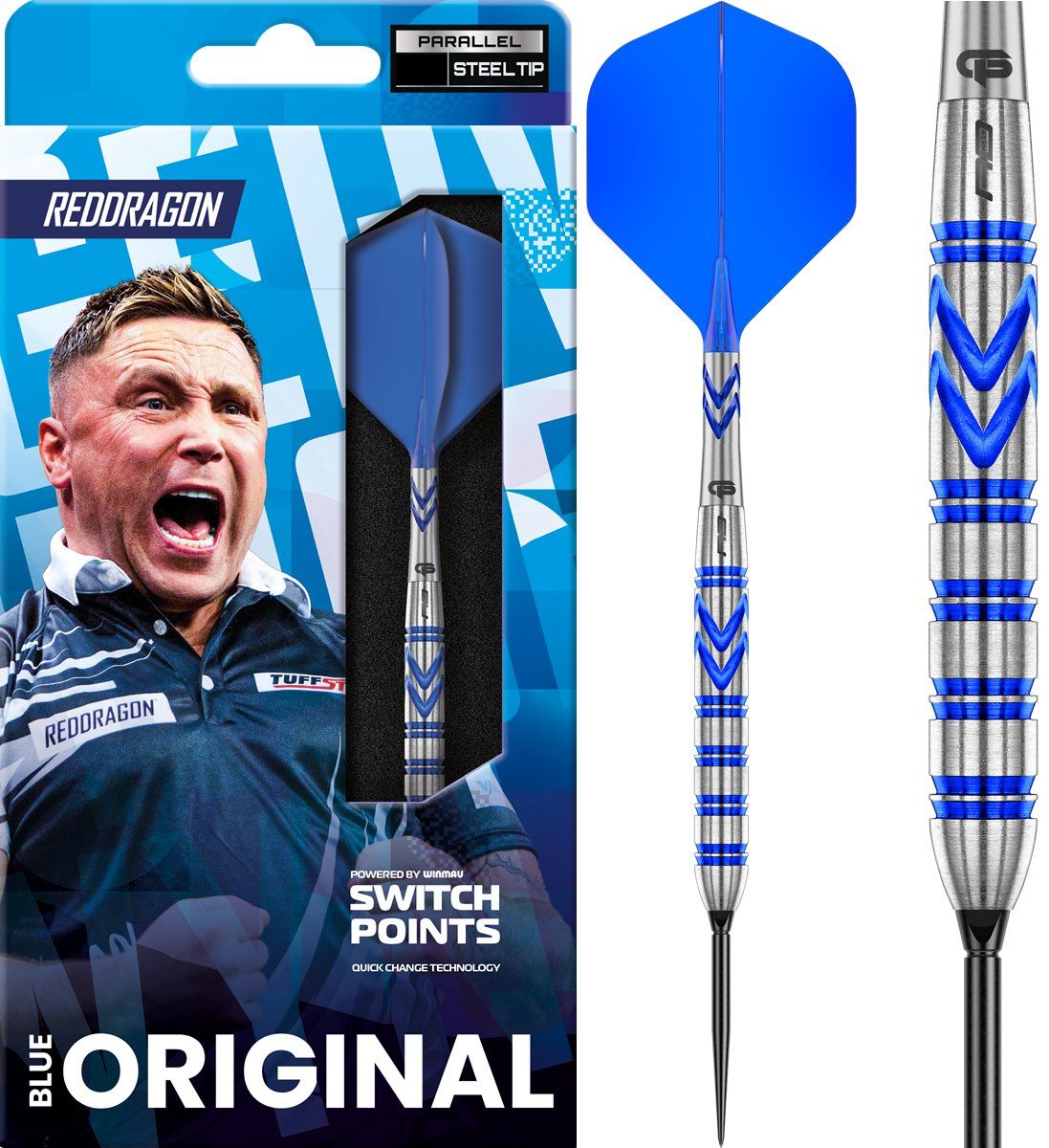 Reddragon Gerwyn Price Blue Original Switch Point 90% Steeldarts 23/24/26 Gramm Steeldarts
