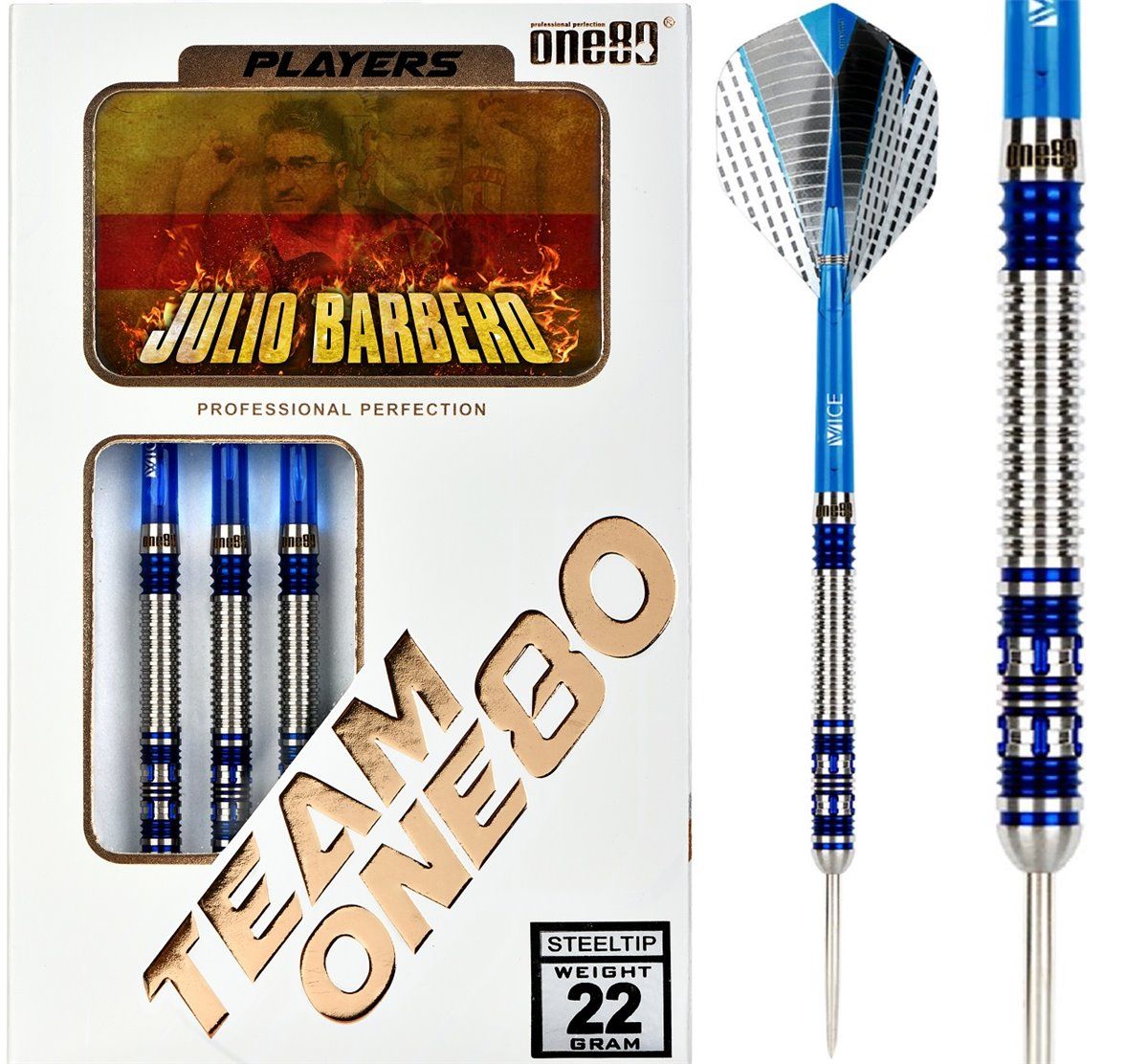 ONE80 Julio Barbero Signature Steeldart 22 Gramm Steeldarts
