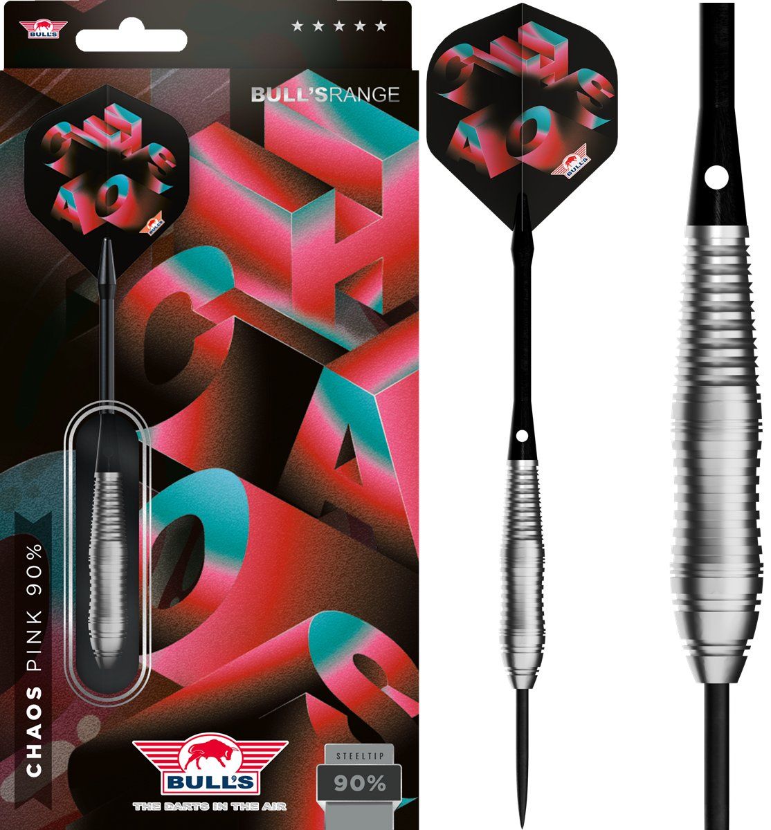 Bull´s Chaos Pink 90% Steeldarts 22/24/26 Gramm Steeldarts