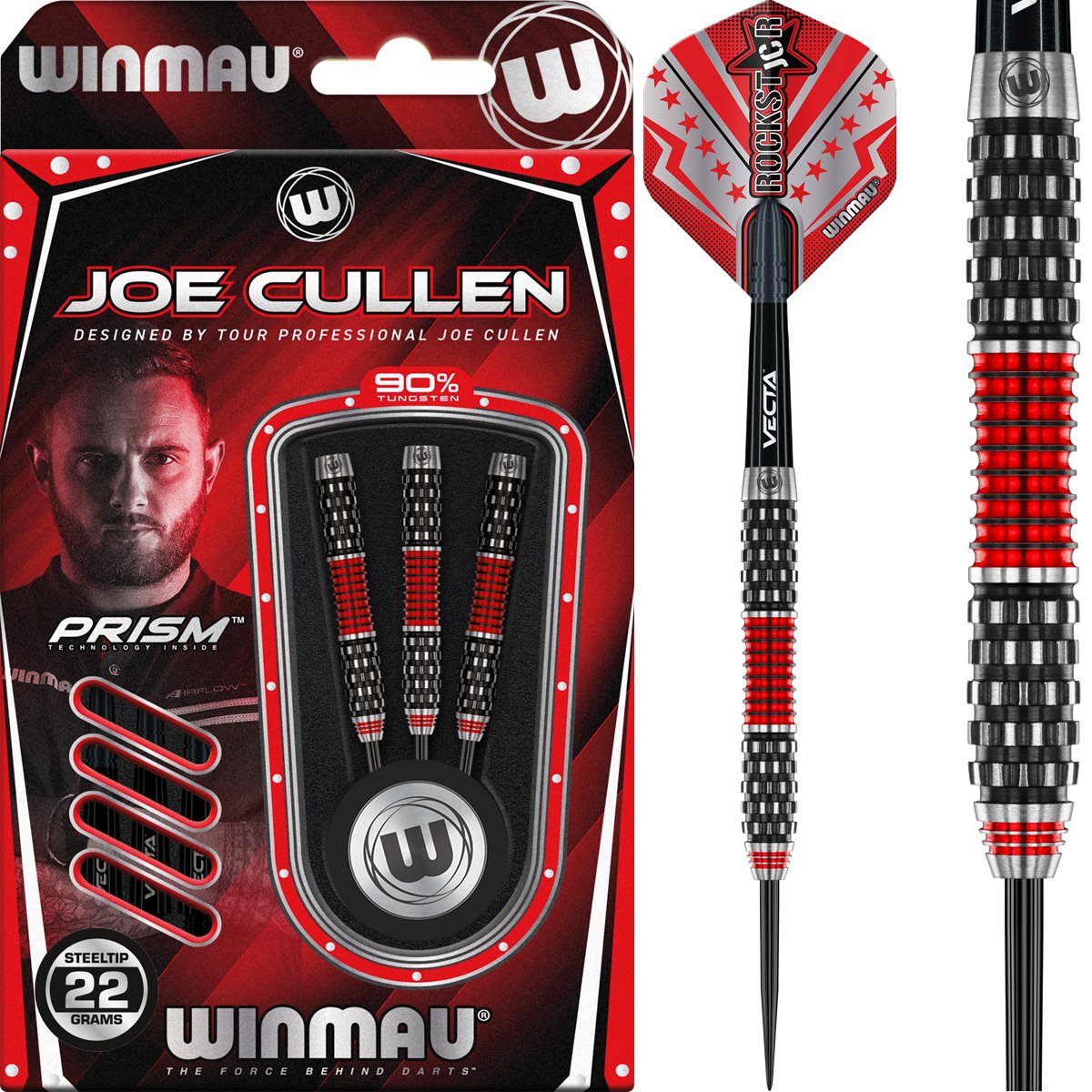 Winmau Joe Cullen Rockstar Series RS 1.0 90% Steeldarts 22/24 Gramm Steeldarts