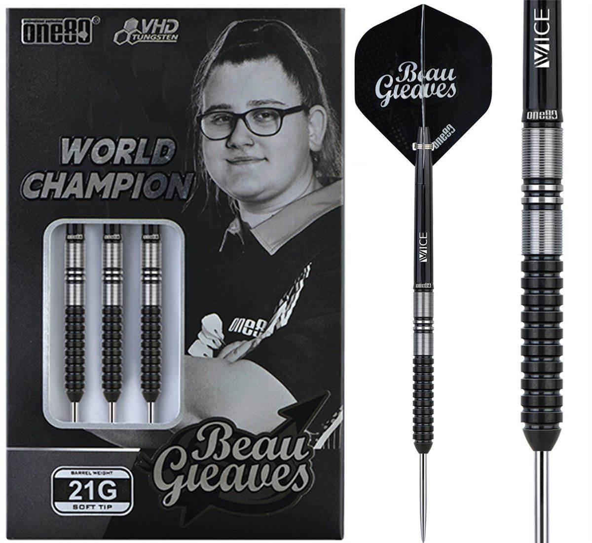 one80 Beau Greaves Steel Tip Darts 21/23 gram Steeldarts