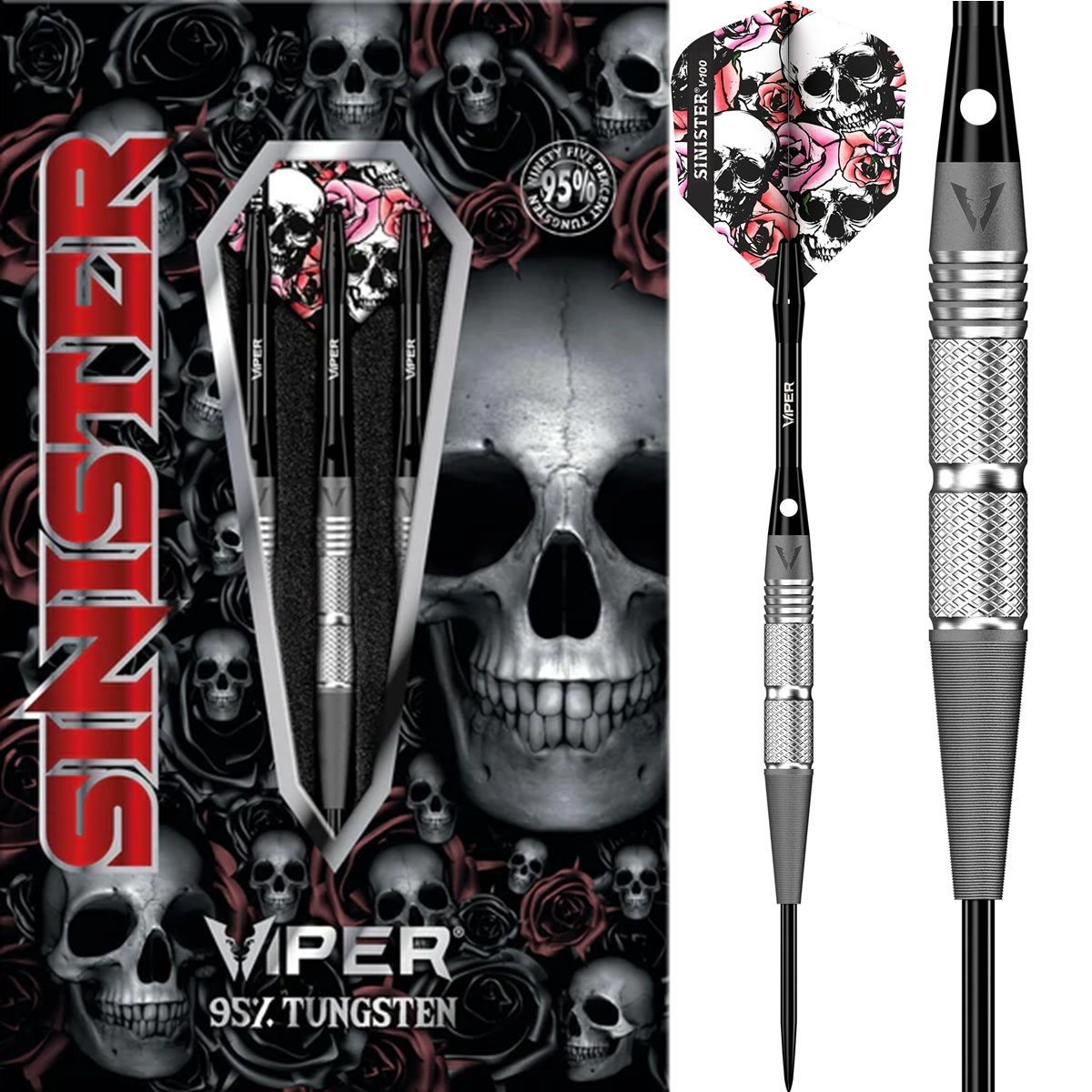 Viper Sinister S3 Sandblasted Twin-Knurl 95% Steeldarts 21/23 Gram Steeldarts