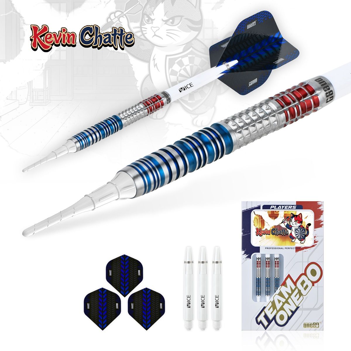 ONE80 Kevin Chatte 90% Softdarts 18 Gramm Softdarts