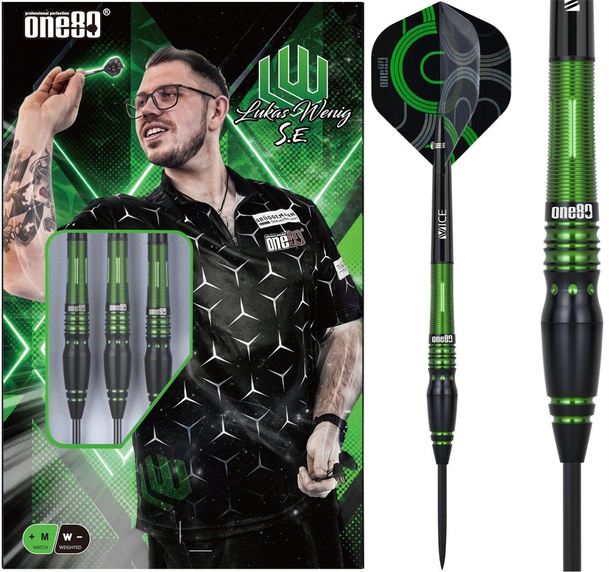 ONE80 Lukas Wenig S.E. 90% Steeldarts 22/24 Gramm Steeldarts