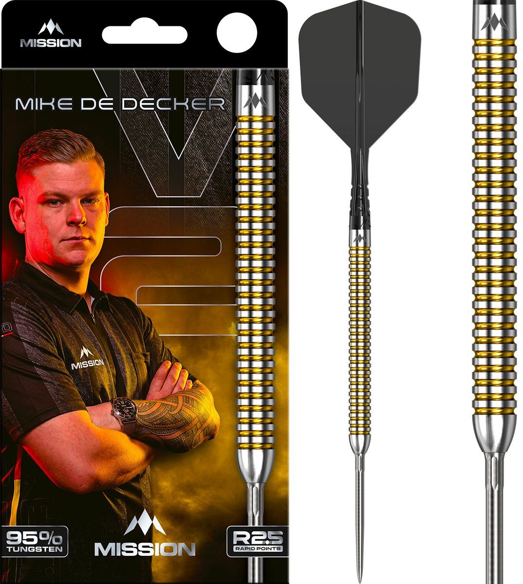 Mission Mike De Decker V2 RP 95% Steeldarts 22/24 Gramm Steeldarts
