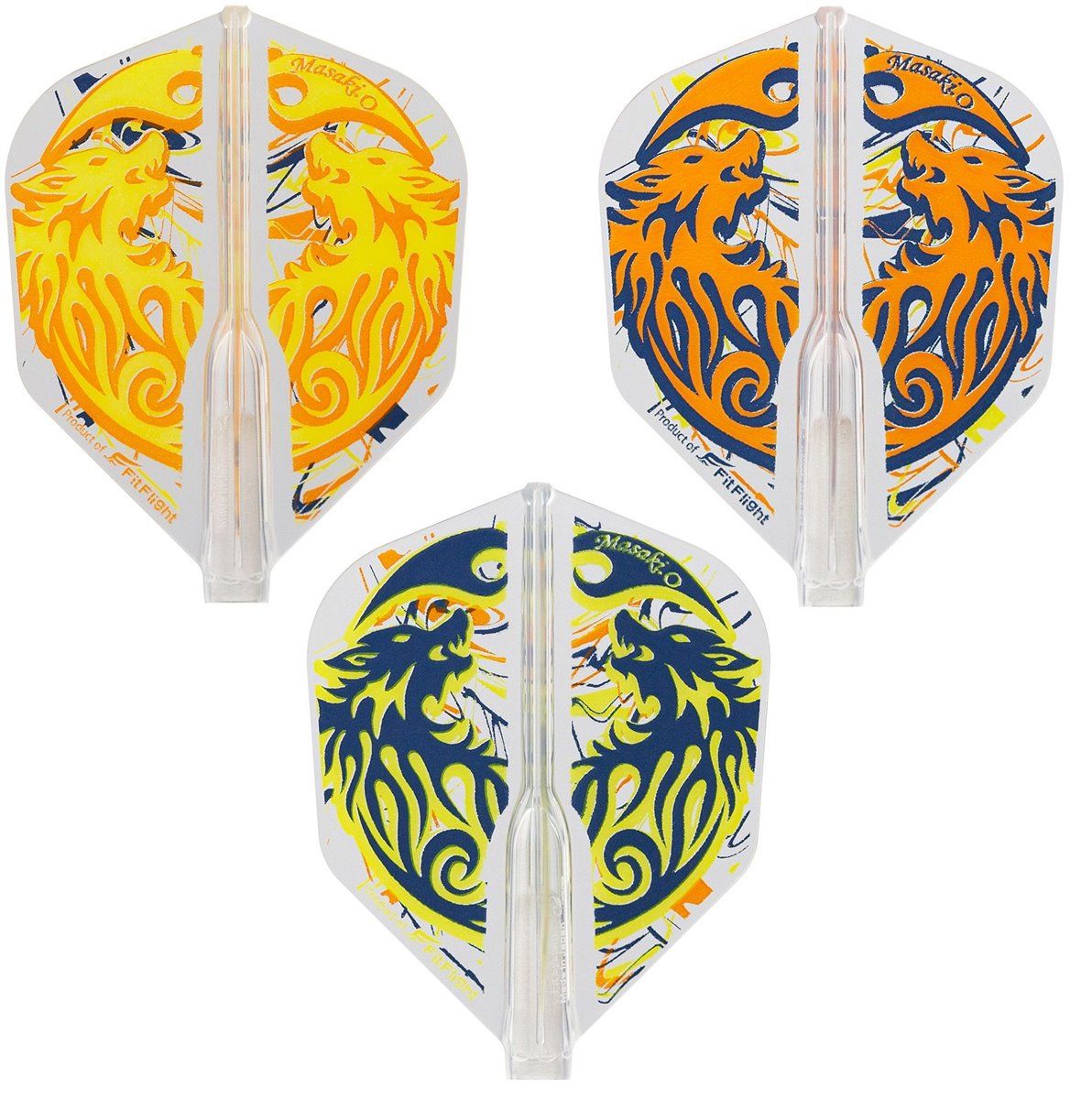 Cosmo Darts Fit Flights Air Masaki Oshiro 4 Shape Transparent Flights
