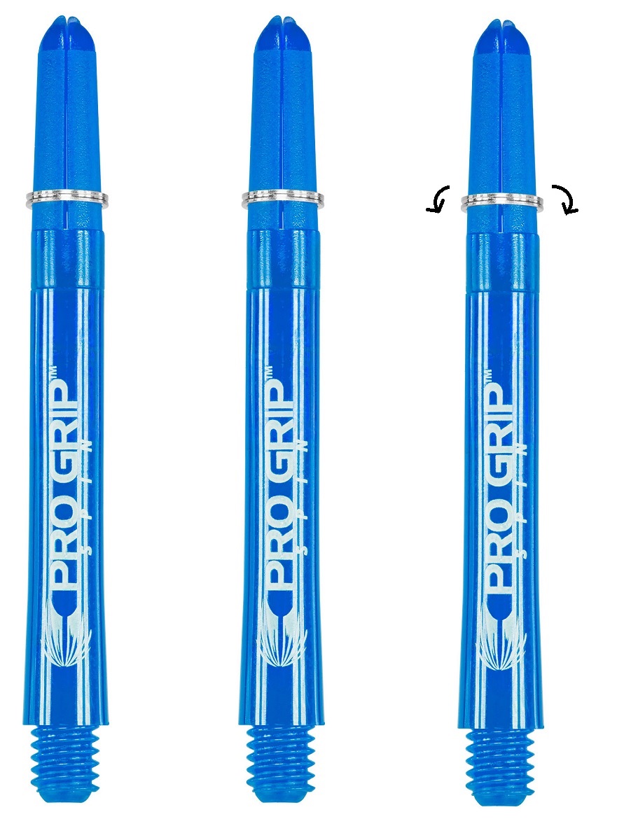Target Pro Grip Spin Dart Stems with rotating Tops Blue Shafts TA11081x
